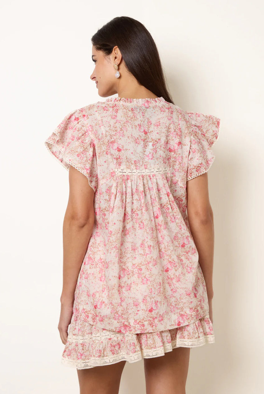 Ditsy Floral Cotton Ruffle Sleeve Top BV269445020