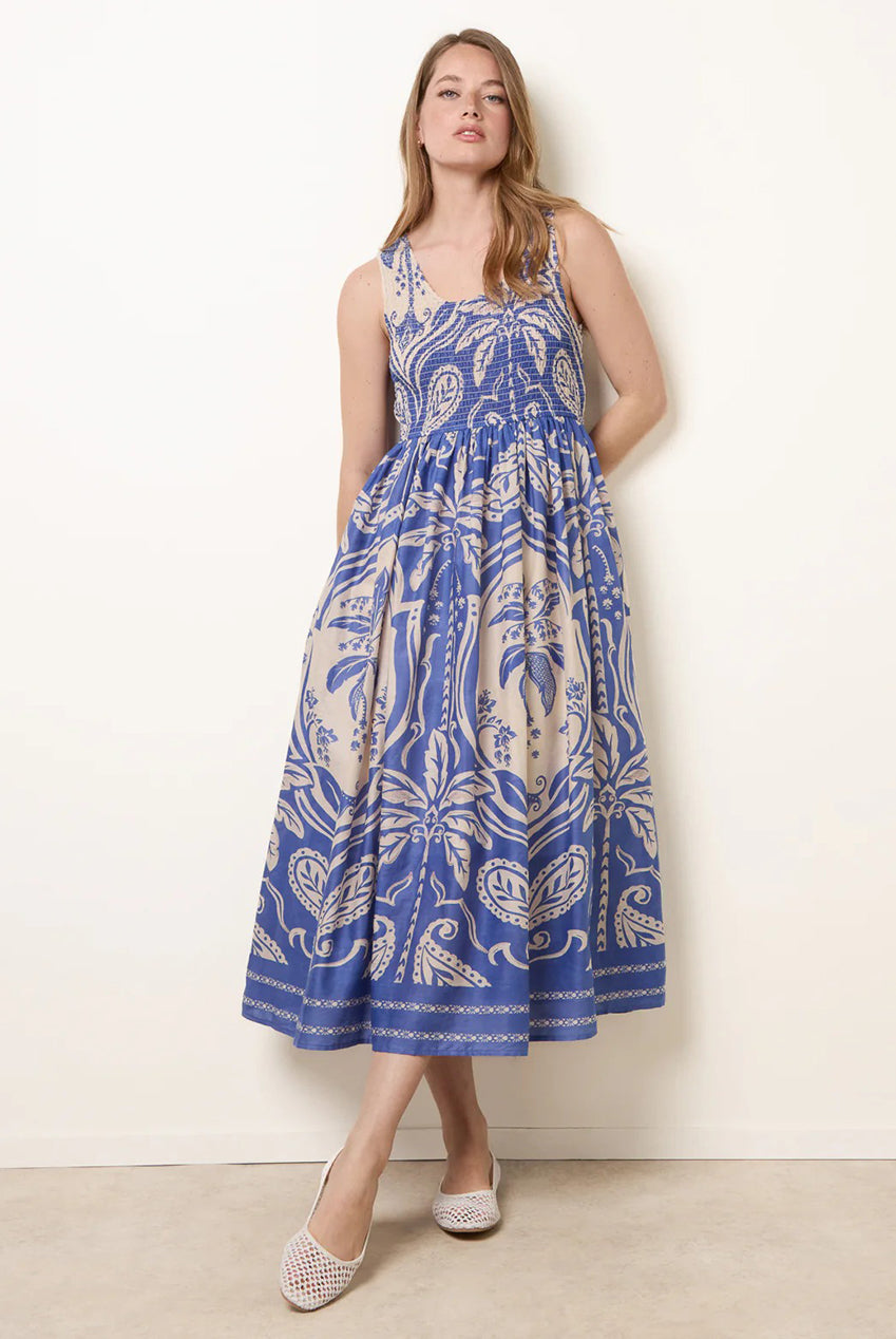 Sleeveless Shirred Dress BV269801018