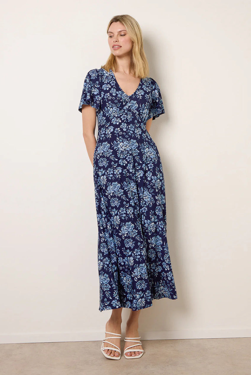 Floral Button Through Midi Dress BV269833002