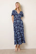 Floral Button Through Midi Dress by Blue Vanilla