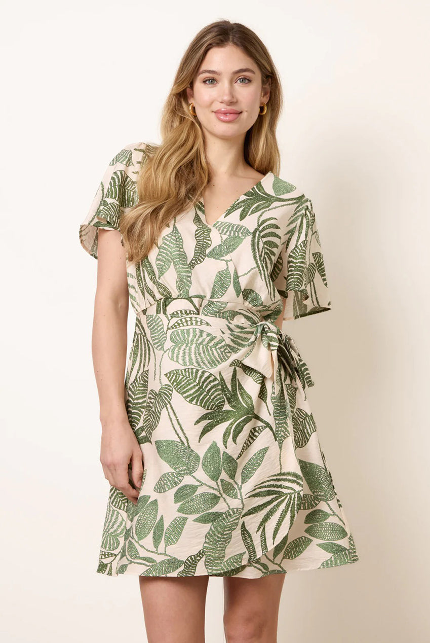 Wrap Front Sarong Mini Dress BV269847023