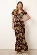 Shell Knot Front Puff Sleeve Midi Dress by Blue Vanilla