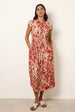 Watercolour Floral Printed Button Front Shirt Dress by Blue Vanilla
