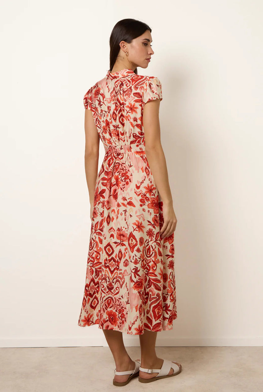 Watercolour Floral Printed Button Front Shirt Dress BV269859077