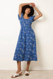 Embroidery Milkmaid Midi Dress by Blue Vanilla