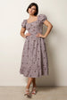 Gingham Milkmaid Midi Dress by Blue Vanilla