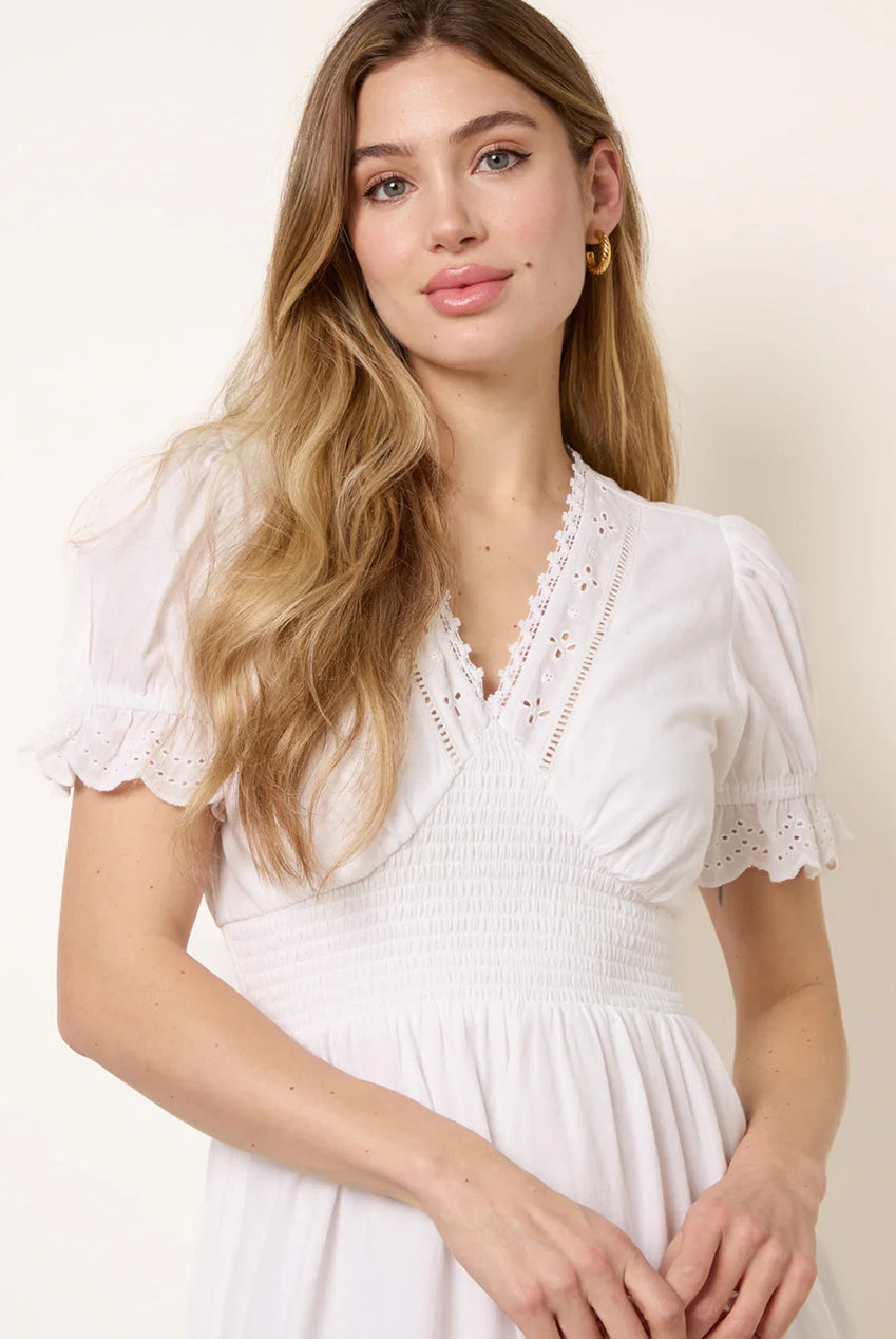 Embroidery Detail V-Neck Dress BV269874014