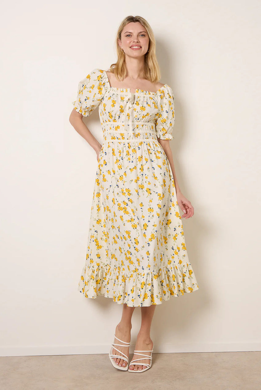 Ditsy Floral Poplin Milkmaid Midi Dress BV269877178