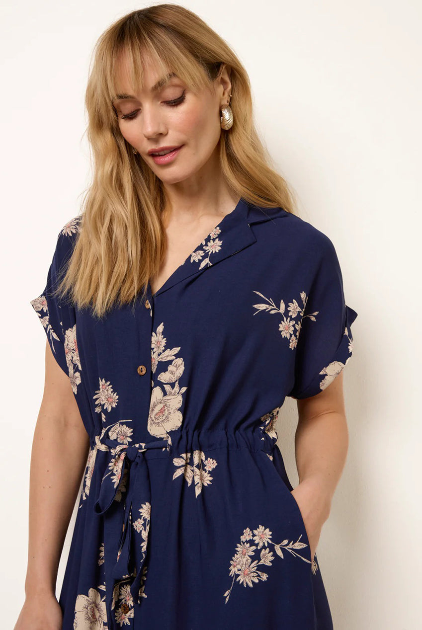 Drawstring Midi Shirt Dress BV269897008
