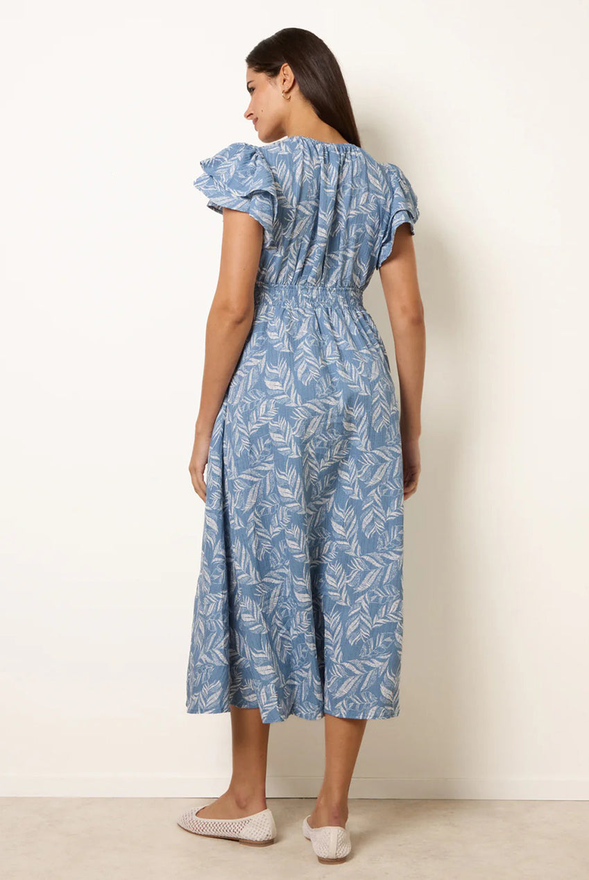 V Neck Flutter Midi Dress BV269903069