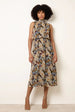 Watercolour Printed Sleeveless Midi Dress by Blue Vanilla