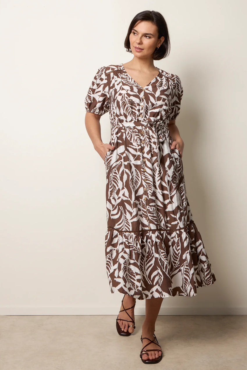Coconut Button Belted Midi Dress BV269942030