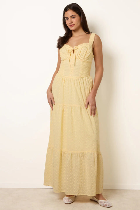 Broderie Button Down Maxi Dress by Blue Vanilla