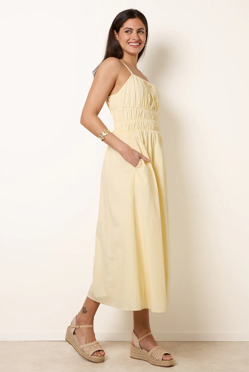 Ruched Binding Strappy Midi Dress BV269986026