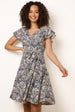 V Neck Godet Dress by Blue Vanilla