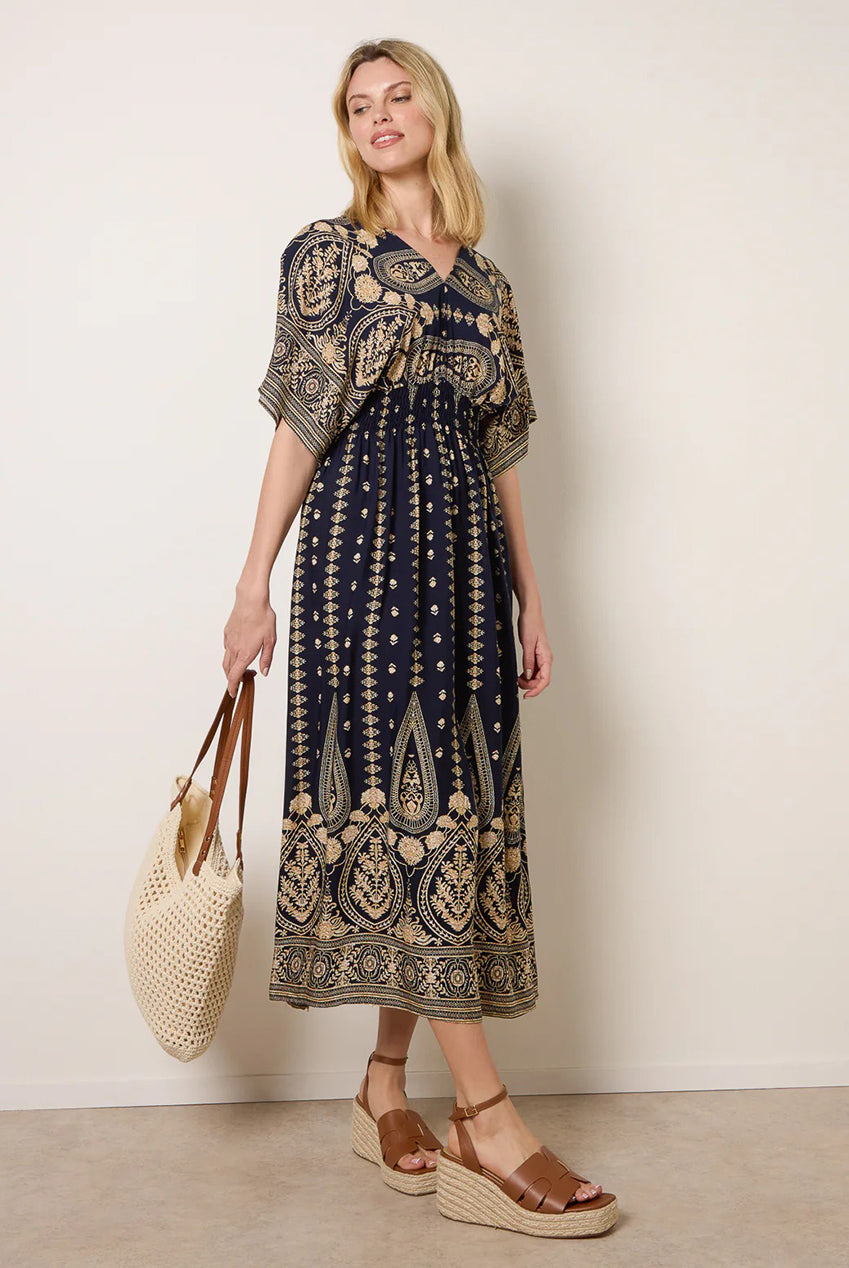 Floral Border Design Dress BV3845008
