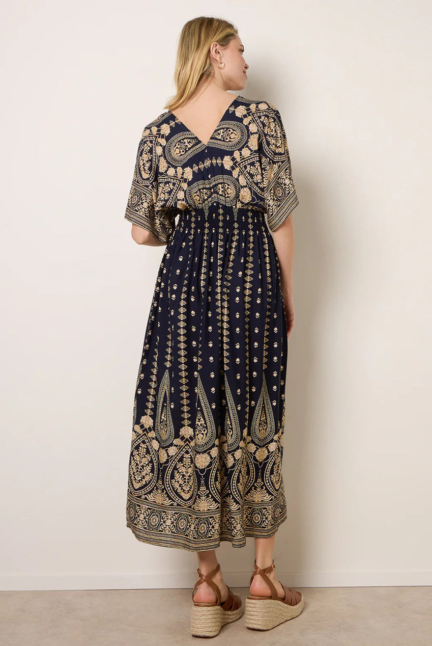 Floral Border Design Dress BV3845008