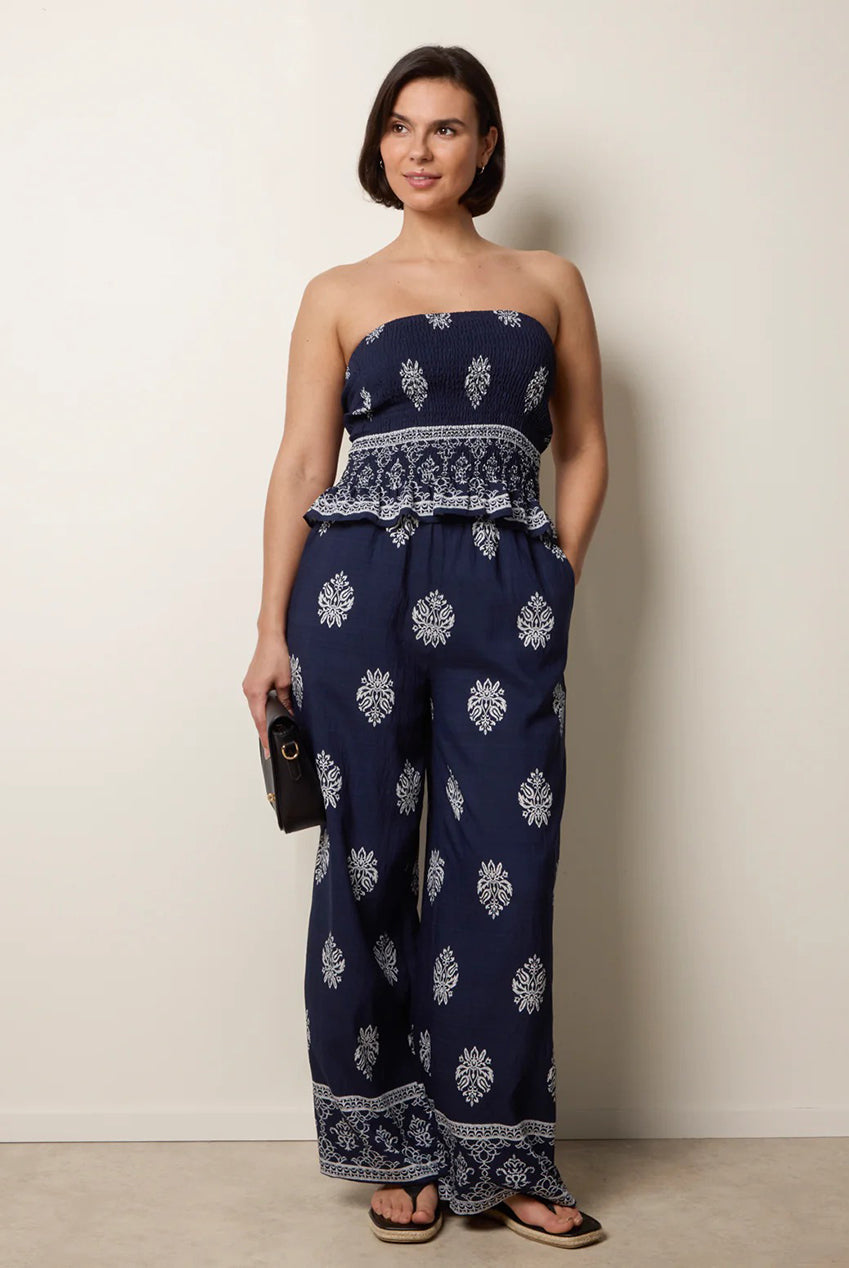 Smocked Top & Wide-Leg Trouser Set BV3901008