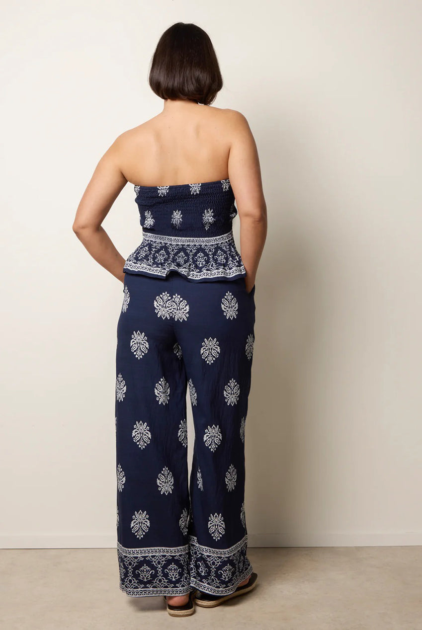 Smocked Top & Wide-Leg Trouser Set BV3901008