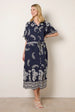 Paisley Print Belted Shirt Dress by Blue Vanilla