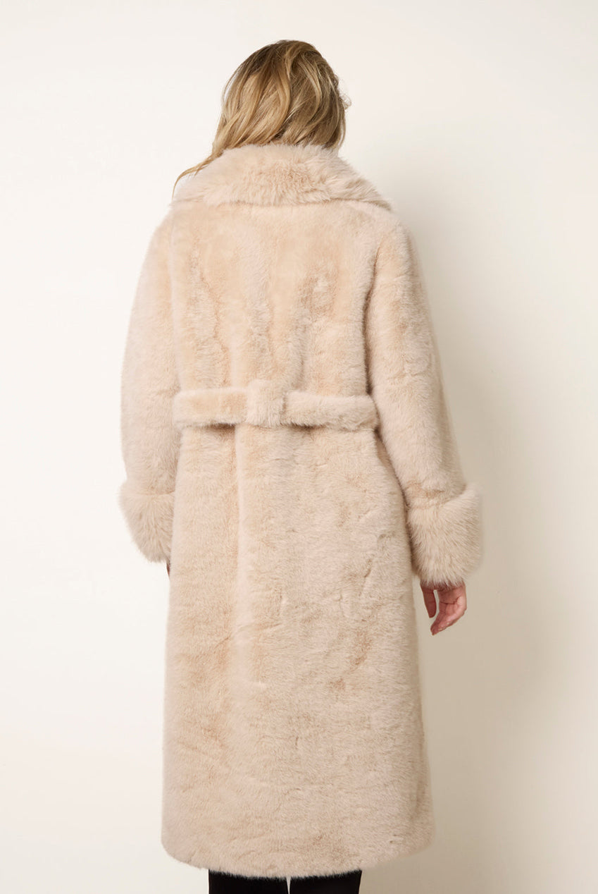 Plush Faux Fur Belted Coat BV3991039