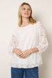 Lace Puffball Batwing Top by Blue Vanilla