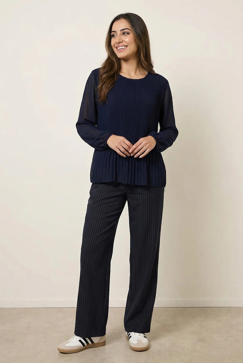 Long Sleeve Pleated Top BV5946IT008