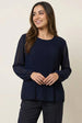 Long Sleeve Pleated Top by Blue Vanilla