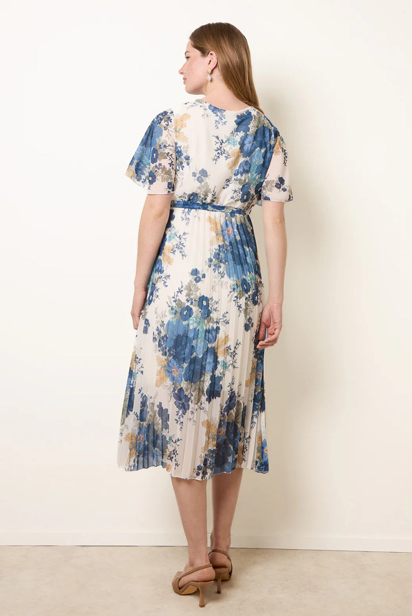 Crossover Pleated Print Dress BV6309IT293