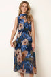 Sleeveless Cowl Neck Pleat Dress by Blue Vanilla