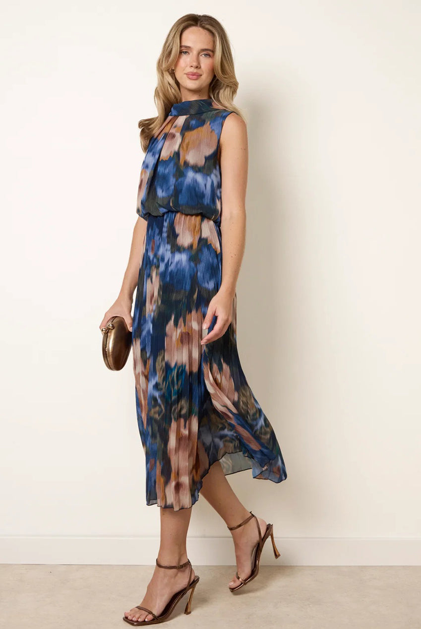 Sleeveless Cowl Neck Pleat Dress BV6642IT008