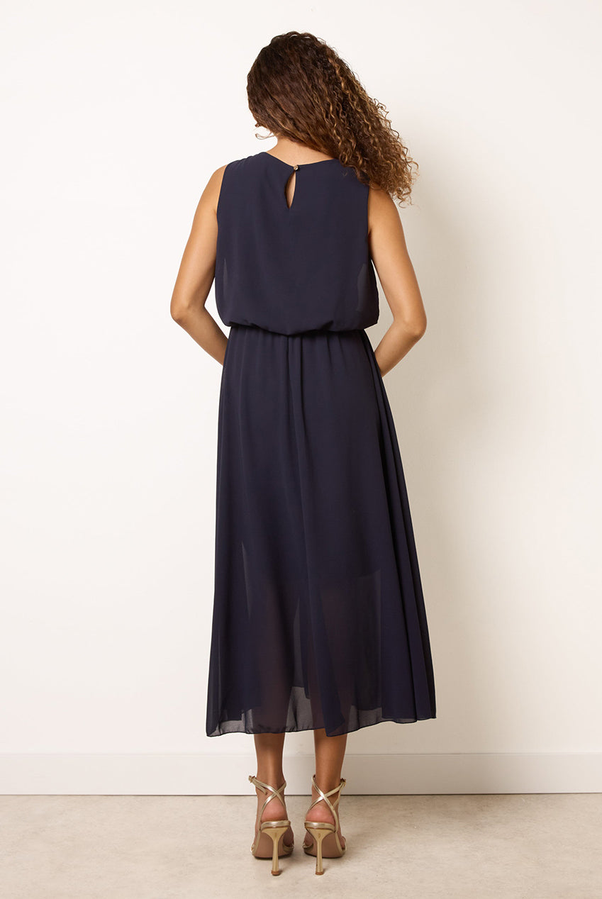 Plain Sleeveless Cowl Neck Dress BV6742IT008