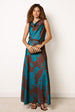 Floral Satin Cowl Neck Dress by Blue Vanilla