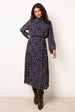 Shadow Polka Dot High Neck Pleated Dress by Blue Vanilla