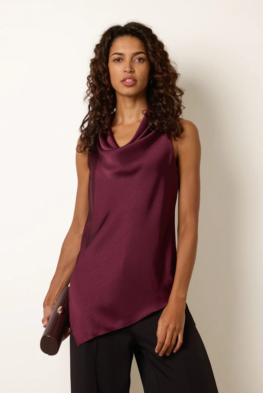 Sleeveless Draped Cowl Neck Top BV6801IT901