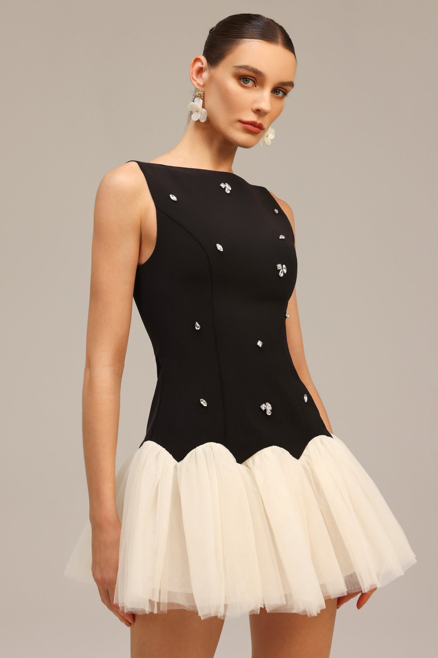 Salamo Sleeveless Diamond Mini Dress C250500034