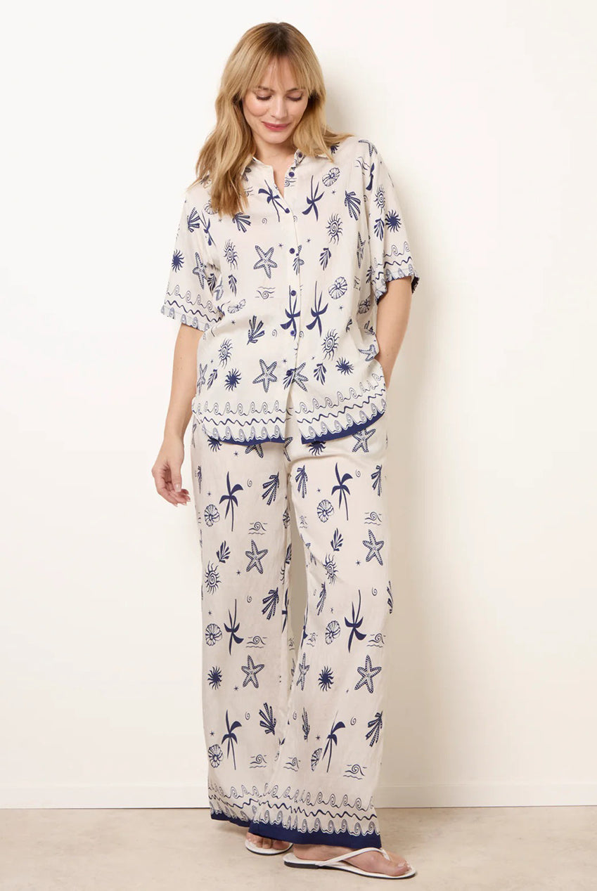 Co-Ord Set With Marine-Inspired Print CC2650BV008