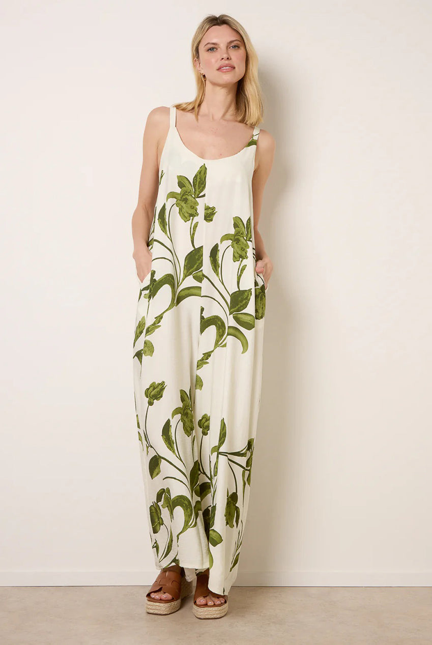 Floral Print Wide Leg Jumpsuit CC2680BV397