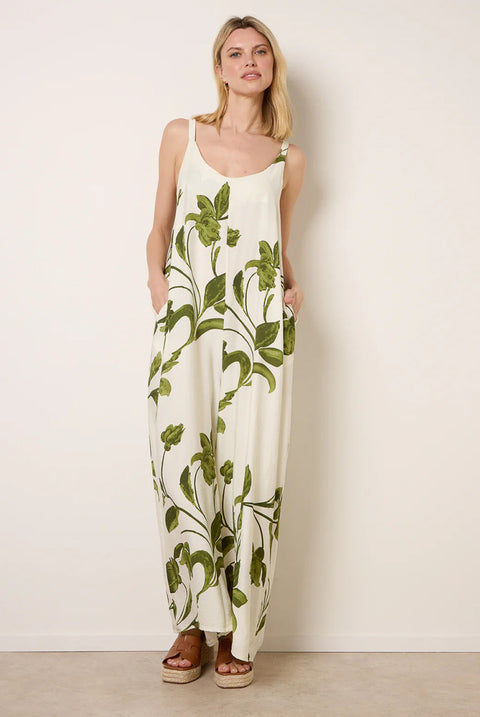 Floral Print Wide Leg Jumpsuit by Blue Vanilla