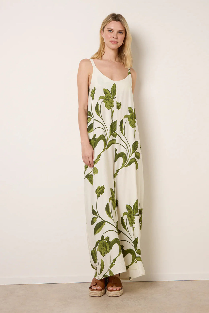 Floral Print Wide Leg Jumpsuit CC2680BV397