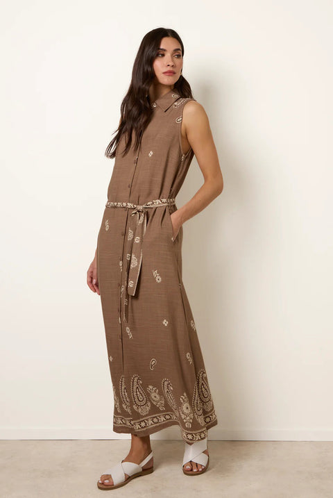 Dress With Paisley & Floral Print by Blue Vanilla