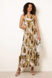Leaf Print Halter Neck Dress by Blue Vanilla