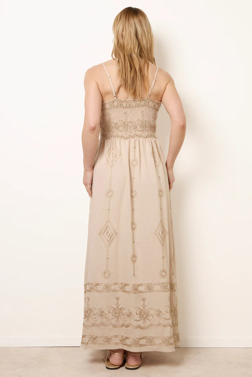 Embroidered Maxi Dress With Adjustable Straps CC2731BV001