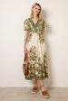 Tropical Print Wrap Front Dress by Blue Vanilla