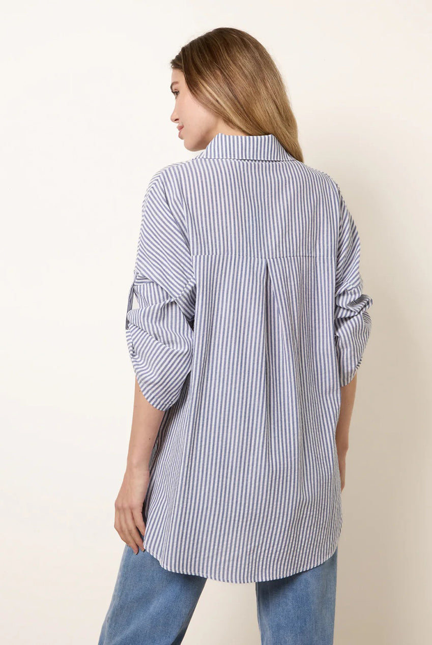 Gold Shell Button Front Stripe Shirt CC2735BV018