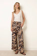 Tiger Print Drawstring Wide Leg Trousers by Blue Vanilla