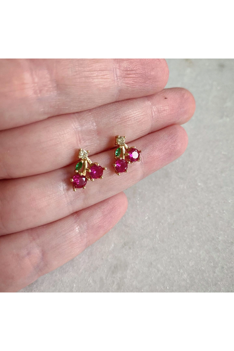 Dainty Cherry Stud Earrings CHERRY01