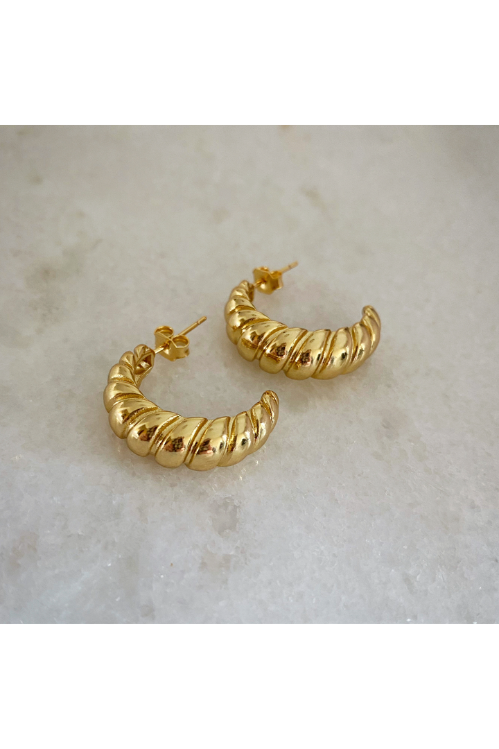 Gold Croissant Hoop Earrings CROISSANTHOOP