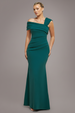 One Shoulder Evening Maxi Dress - Emerald Green by Goddiva