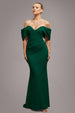 Off The Shoulder Draped Sleeve Maxi Dress - Emerald Green by Goddiva